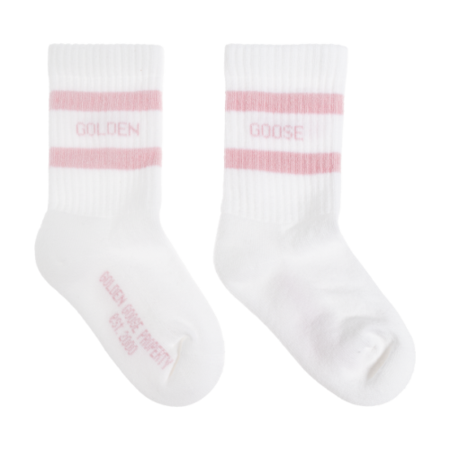 Golden Goose Kids WHITE Striped pattern socks