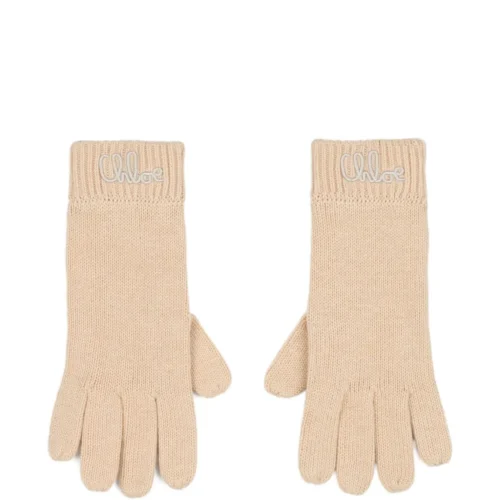 Chloé Kids  logo-embroidered gloves