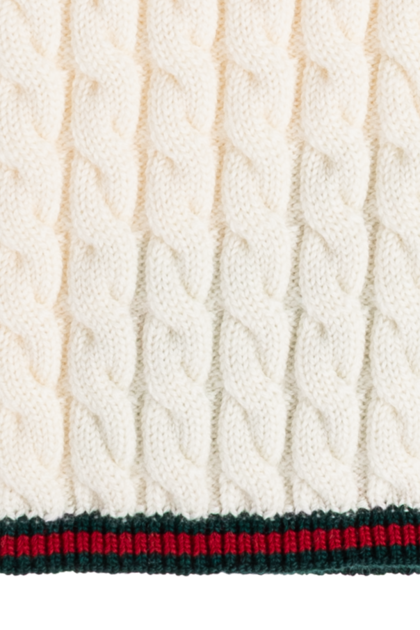 Gucci Kids cream Wool scarf - Image 4