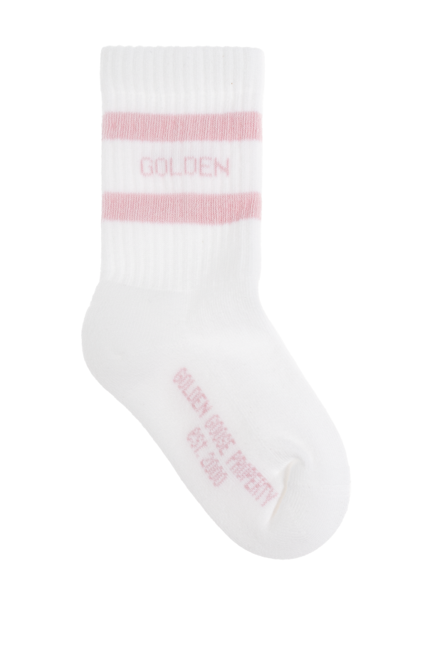 Golden Goose Kids WHITE Striped pattern socks - Image 2