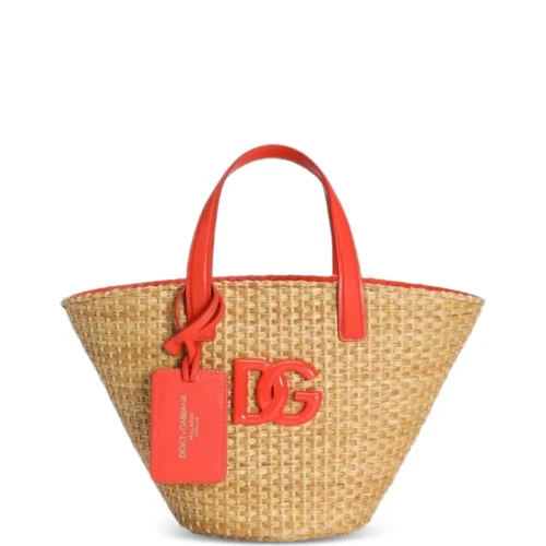 Dolce & Gabbana Kids straw coffa bag