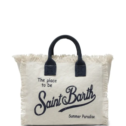 MC2 Saint Barth Kids  fringed logo-print bag