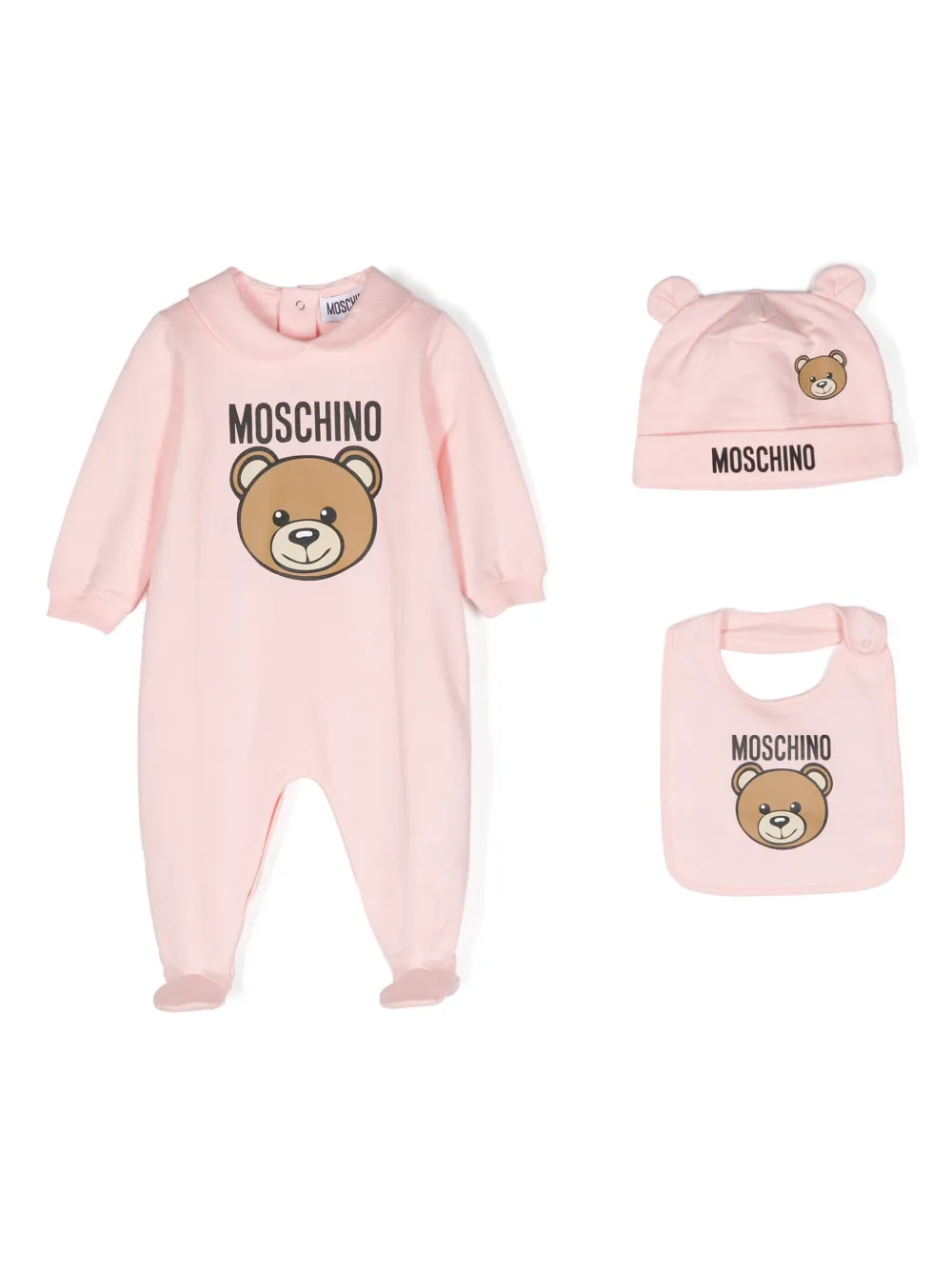 Moschino Kids teddy bear print babygrow set (set of three)