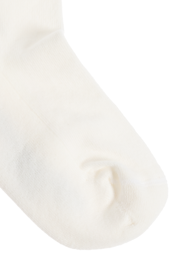 Golden Goose Kids cream Socks with logo - Image 2