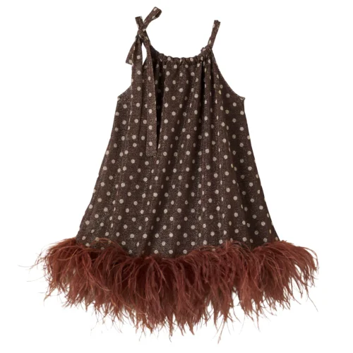 Oséree Kids Lumière Plumage polka-dot dress