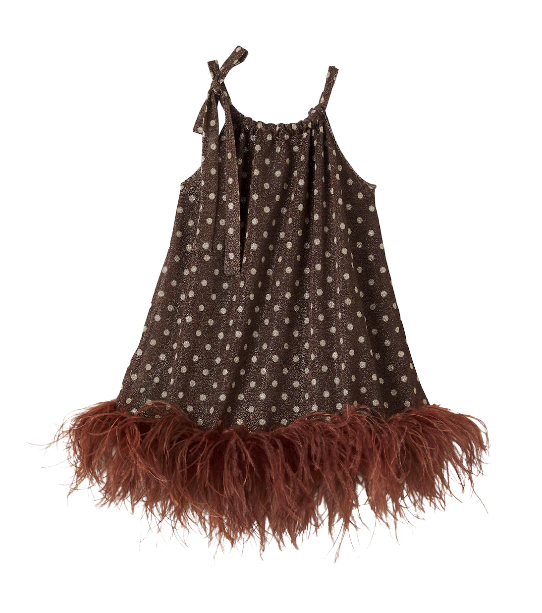 Oséree Kids Lumière Plumage polka-dot dress