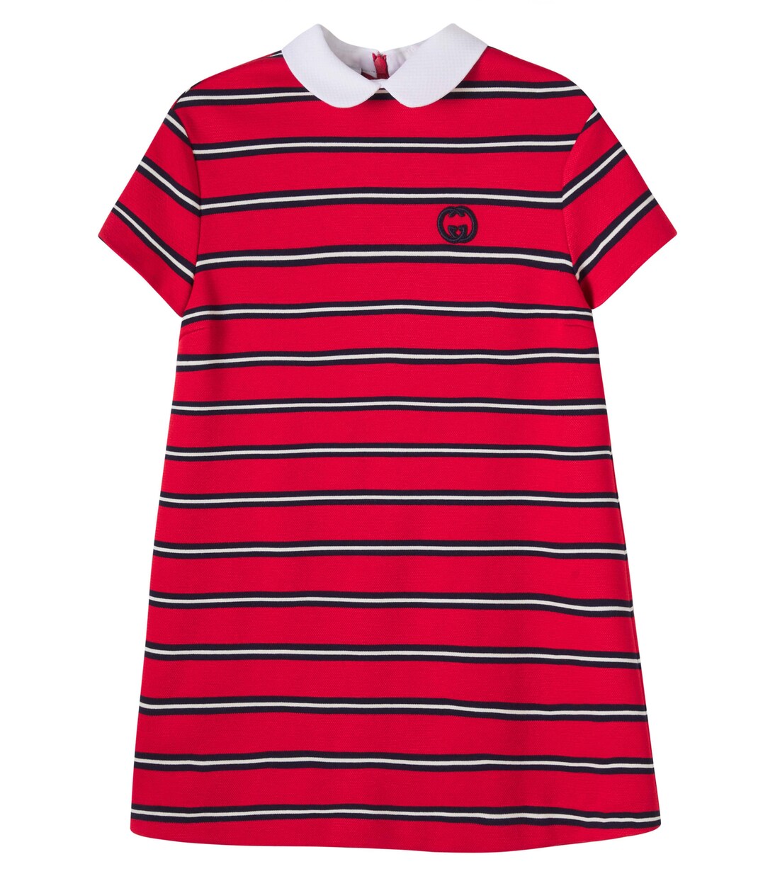 Gucci Kids Interlocking G striped polo dress