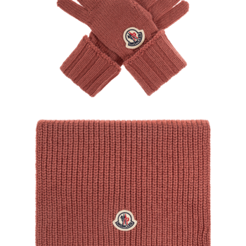 Moncler Enfant Moncler Enfant PINK Set: scarf and gloves