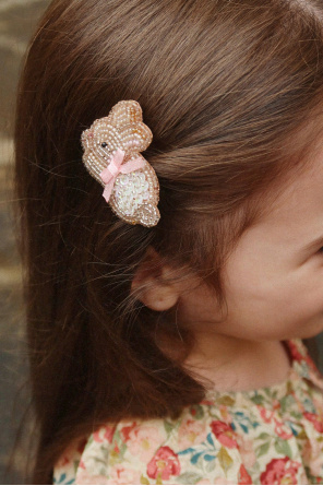Konges Sløjd beige Bunny-shaped hair clips