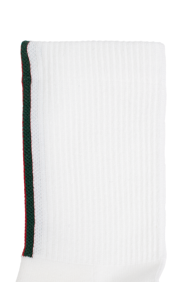 Gucci Kids WHITE Socks with 'Web' stripe motif - Image 2